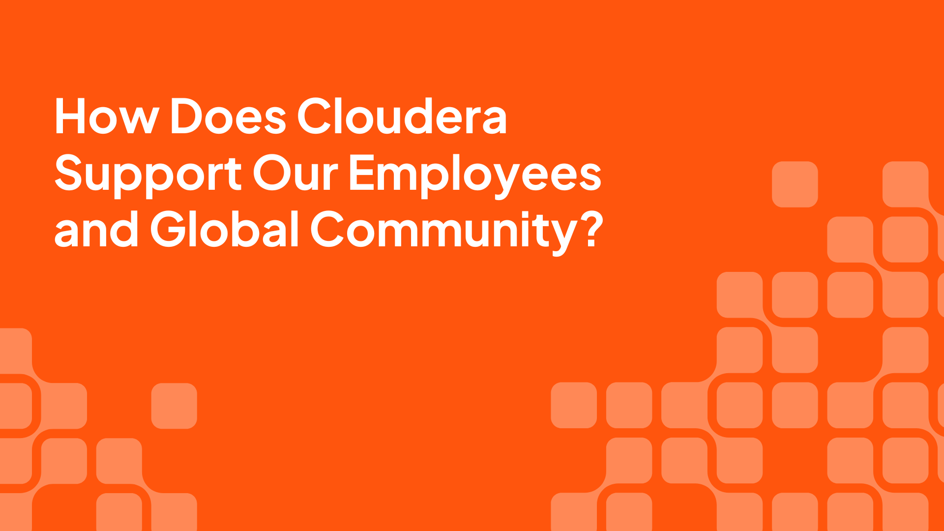 Cloudera Corporate Social Responsibility