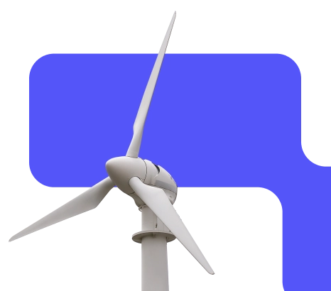 A view of a wind mill. 