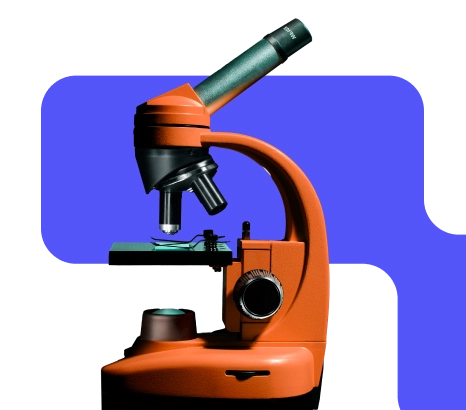 A microscope is being used. 