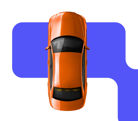 A view of a car from above. 